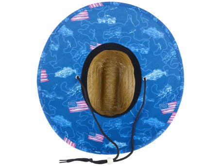 Men's Huk Fish and Flags Straw Sun Hat