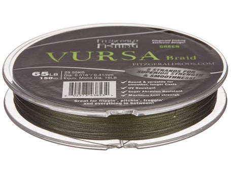 Fitzgerald Fishing Vursa Braid Line 80lb Green 300yds VBG80300