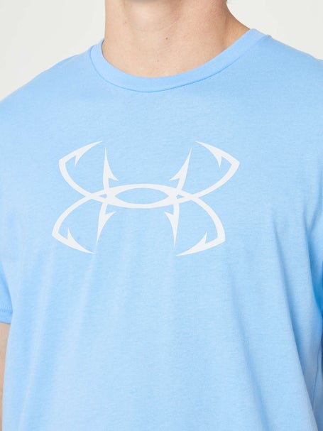 Under Armour UA Fish Hook Logo Cotton Brown Fishing T-Shirt Mens