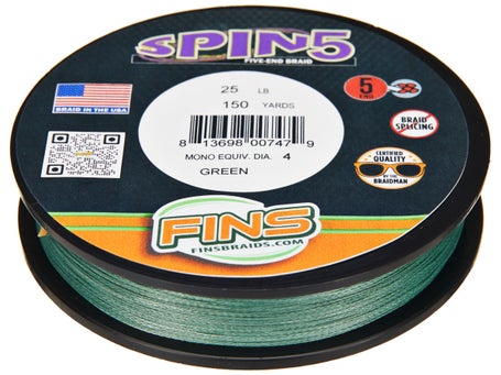 Fins Spectra 150-Yards Windtamer Fishing Line, Slate Green, 40-Pound