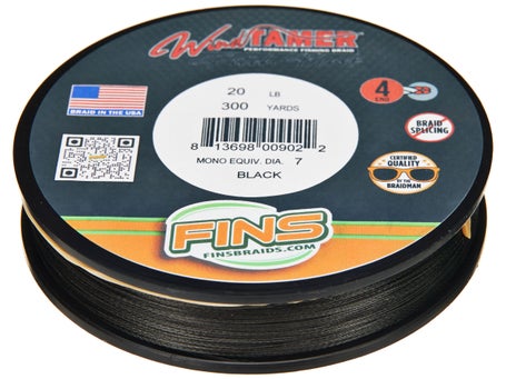 Fins Infinity Braided Fishing Line 80lb 4000yds Black | Made in The USA | Super Smooth 8-end Fishing Braid | Genuine Fins Braid, Size: 4000 Yards