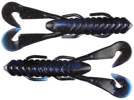  New Punch Craw 4 Black Blue Flake 6 Pack Soft Plastic