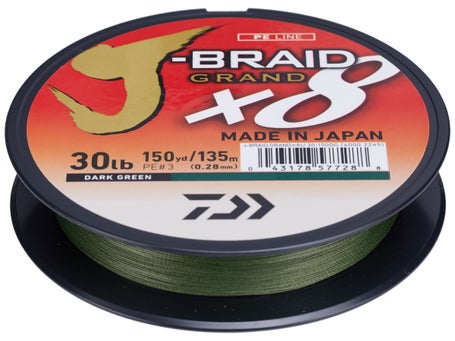 Daiwa JB8U30-300DG J-Braid Dark Green Fishing Line 330 Yards, 30lb