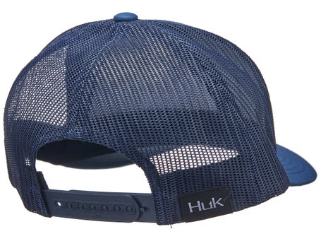 Huk Fishing Hat Flag USA Logo Blue Mesh SnapBack Baseball Trucker Cap