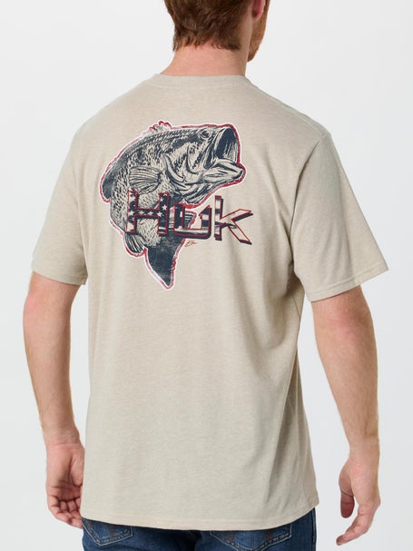 Huk KC Americana Short Sleeve Shirt River Rock Heathr