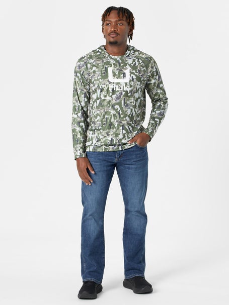 Chemise De Pêche HUK Performance Homme - 2XL Bleu Manches Courtes - Très Bon état