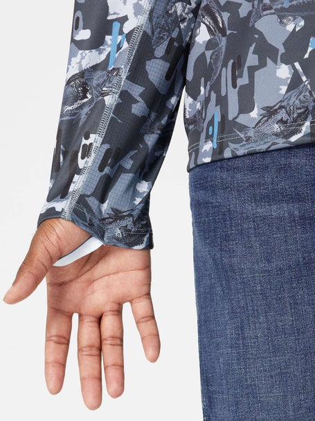 Chemise Huk Icon Camouflage Homme – Manches Longues, Noir, UPF 50+, Taille S