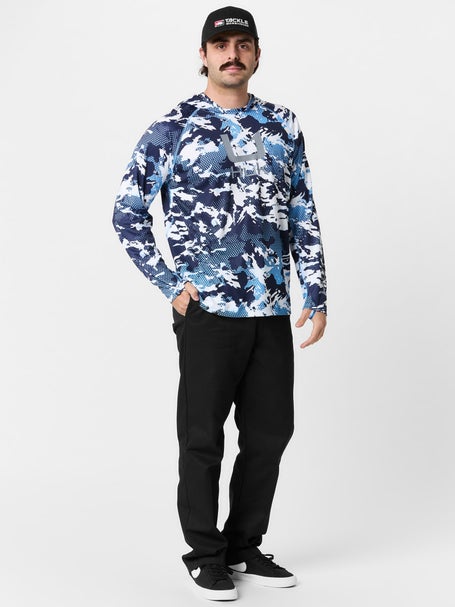 Chemise De Pêche Huk Icon X Pour Femme – Camouflage Bleu – Manches Longues – Taille L