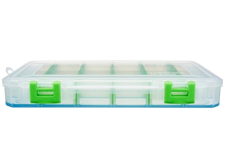  Lure Lock LL1T-4101 Large Thin Box - 4 Cavity w/Ocean Blue Tak  Logic Liner, Clear w/Green Accent : Sports & Outdoors