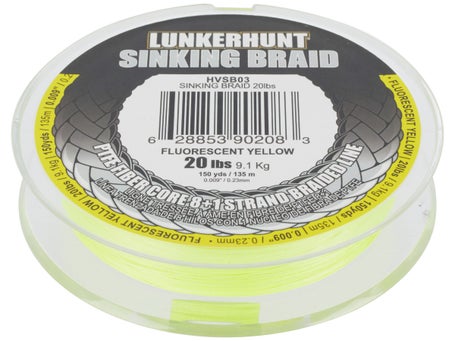  LUNKERHUNT Premium Braided Fishing Line, Innovative 8 Strand  00% PE Fibre (20 Lbs, 150 Yards) Super Soft, Ultra Durable, Super Sensitive  Long Casting