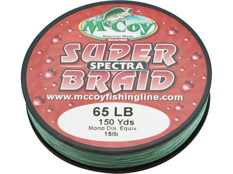 McCoy Fishing Line Braid Mean Green Spectra 150yd Spool 15LB Test 4LB  Diameter