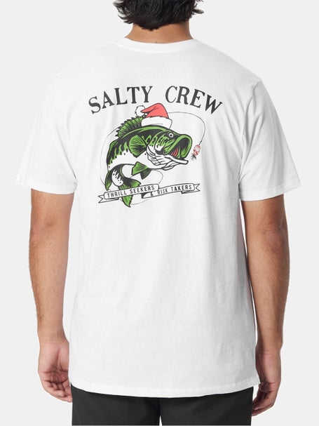 Salty Crew Shirt Mens Medium Black Thrill Seekers Risk Takers Christmas Fish