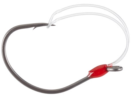  Mustad Wide Gap Weedless Hook - Red 1/0 : Sports