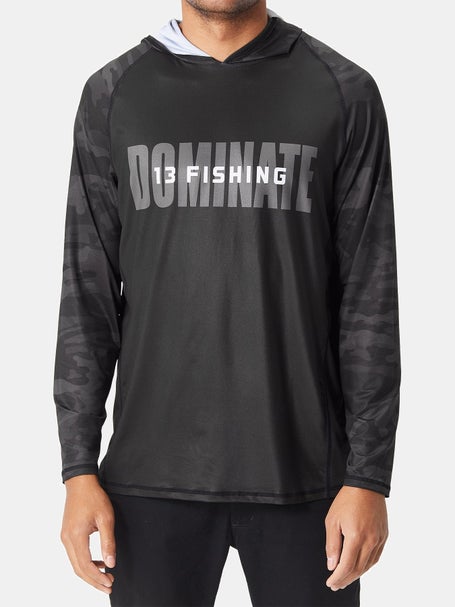 13 FISHING Men's Noire Performance Long Sleeve Hooded Shirt