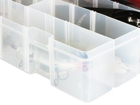 13 Clear and Yellow Pro Latch Stowaway Storage Utility Box with Adjustable Dividers at christmas.com