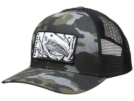 Bajio Largemouth Patch Trucker Hat Black/Camo-Black | Tackle Warehouse