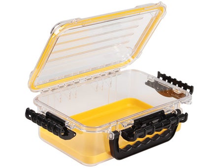  Plano Molding 146000 Medium Polycarbonate Waterproof Case,  Clear/Yellow : Sports & Outdoors