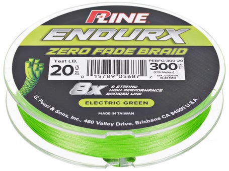 P-Line EndurX No Fade Braid 2300 Yard Electric Green, PEBG-2300-15