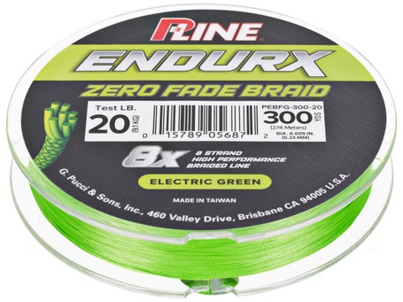  P-Line EndurX No Fade Braid 2500 Yard Electric Green,  PEBG-2500-30 : Sports & Outdoors