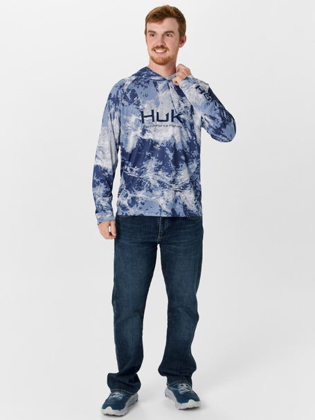 T-shirt Manches Longues Pêche Homme Mossy Oak - Motif Eau Bleu - Taille L