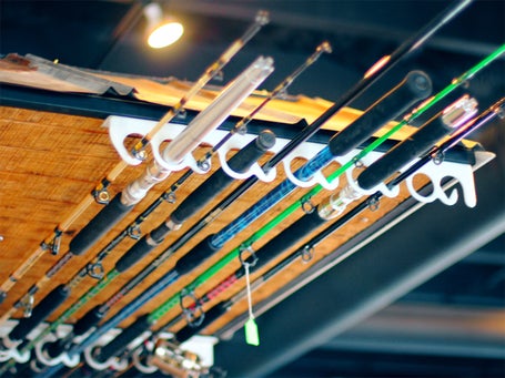 Bass Pro Horizontal Fishing Pole Rack Piranha Overhead Horizontal