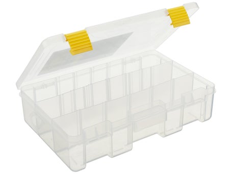 13 Clear and Yellow Pro Latch Stowaway Storage Utility Box with Adjustable Dividers at christmas.com