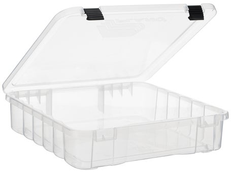 13 Clear and Yellow Pro Latch Stowaway Storage Utility Box with Adjustable Dividers at christmas.com