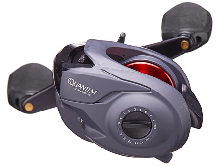 Quantum Invade Baitcast Fishing Reel, DynaMag Cast Control, 5 Bearings (4 + Continuous Anti-Reverse Clutch), and Zero Friction Pinion Design, Gray