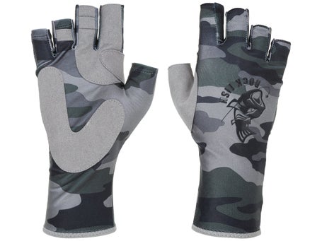  Rock Fish FP2000B Blue Camo Fishing Gloves with Standard Wrist  and Synthetic Leather Palm, Durable, Salt & Fresh Water, One Pair, Large :  Sports & Outdoors