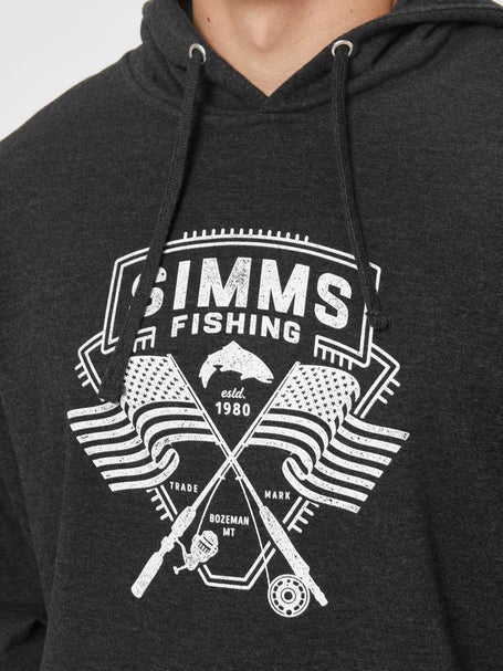 Simms Men's Rods and Stripes Hoody - Charcoal Heather - M