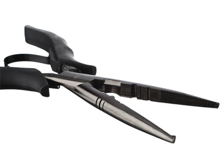 Rapala 6.5-Inch Curved Fishing Pliers – Hook Remover, Crimper, Line Cutter Included