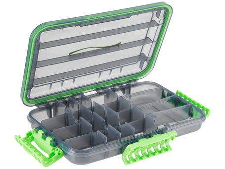 RUNCL Small Fishing Tackle Box, 3500 3600 Size Double Buckle Open Tackle  Trays, Plastic Storage Parts Box with Removable Dividers for Saltwater