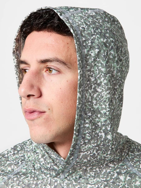 BAPE: Pull à capuche gris et bleu à patchwork à motif camouflage ABC
