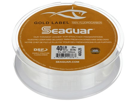 Seaguar Gold Label Fluorocarbon Leader – Thinnest & Strongest Seaguar  Leader Yet; Double Structure for Incredible Strength and Softness, Low  Memory