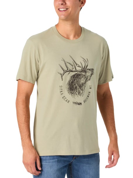 Sitka Elk Sketch Short Sleeve Shirt Light Tan