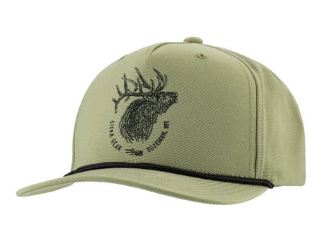 Sitka Elk Sketch 5 Panel Snapback Hat Dark Grn Sage 