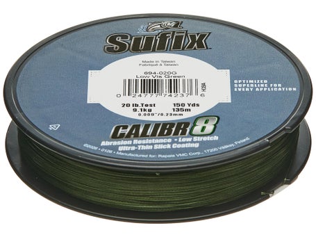 Sufix Calibr8 Braided Line Low Vis Green