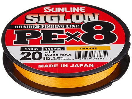 Sunline Siglon PEx8 Braided Fishing Line Orange 150m — Bait Master Fishing  and Tackle