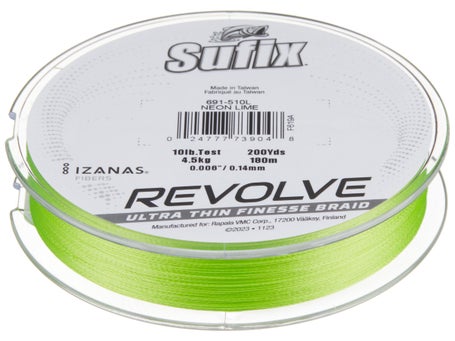 Sufix Revolve Neon Lime Braided Line | Tackle Warehouse