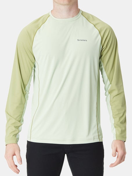 Simms Solarflex Crewneck Shirt - Solid, Light Green/Sage Heather / L