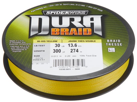 SPIDERWIRE DURABRAID 80# 3000YDS HI-VIS YELLOW BULK BRAID FISHING LINE SPOOL