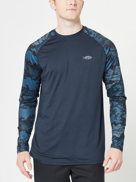 AFTCO Men's Tactical Fade Long-Sleeve Shirt Camo, Small, Charcoal Acid Camo