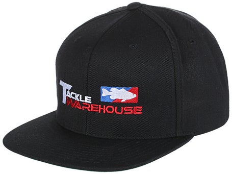 Tackle Warehouse Bass Fishing Ball Cap Trucker Black Red White Adjustable  Mesh