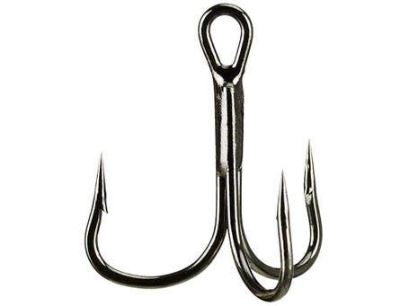 VMC Round-Bend Short-Shank Treble Hooks - 4 - Black Nickel