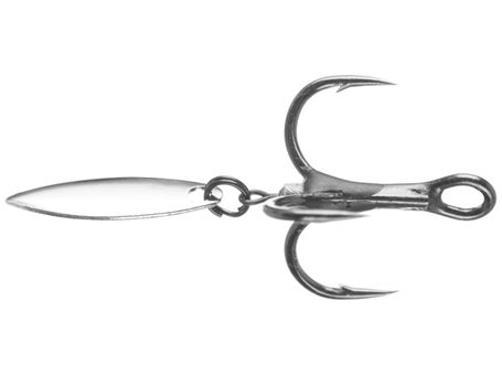 Dr.Fish 10pcs Bladed Treble Hooks Fishing Hook with Spinner Willow Indiana  Blade