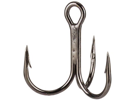 50 Pack-VMC #4 Short-Shank 1X Strong Treble Hooks-Nickel-Size 4 9651NI- Bulk