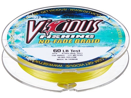 Vicious No-Fade Braid Hi-Vis Yellow 10lb 300yd