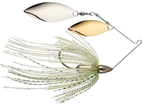 War Eagle Custom Lures Nickel Frame Hammered Double Willow Spinnerbait Sexy  Shad Skirt 1/2 oz.