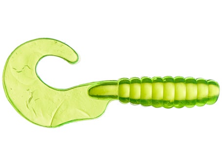 Big Bite Baits 3 Curl Tail Grub, Chartreuse Pearl, 10 Pack - THE FISHING  SOURCE