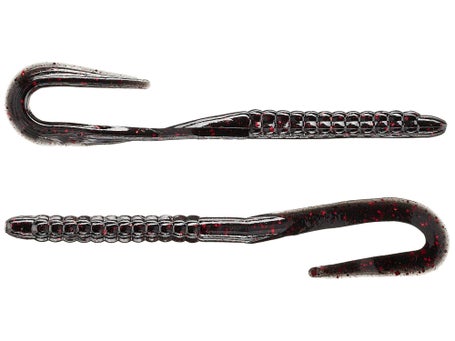  Zoom Bait Zoom U Tail Worm-Pack of 20 (Black Red